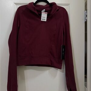 Women's Burgundy active  Long Sleeve Top